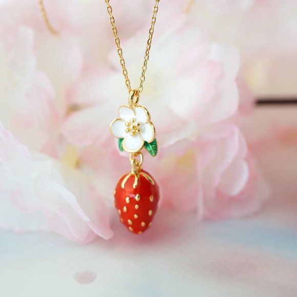 Kate Spade Picnic Perfect Strawberry Mini Pendant Necklace - Picture 11 of 11